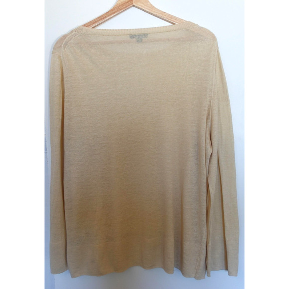 J.Crew Sweater Womens Small Linen Crewneck Lightweight Oversized Semi Sheer Thin - Picture 3 of 8